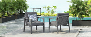 English Elm Christopher Knight Home® - [Set Of 2] Gray Aluminum Lounge Chairs With Plush Cushions And Modern Rope Accents For All Spaces N767P237034G_2