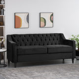 Christopher Knight Home® - Noble House - Knouff Modern Glam Tufted Velvet 3 Seater Sofa