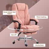 English Elm Vinsetto Massage Office Chair With Foot Rest, Executive Office Chair With 6 Vibration Point and Heat, Reclining Computer Chair, Swivel Desk Chair, Adjustable Height, Pink