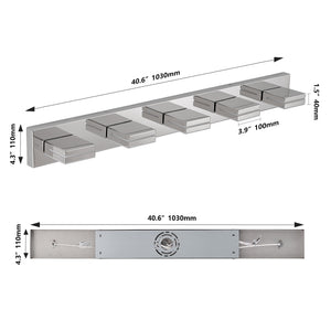 English Elm Modern Chrome LED Vanity Light 5-Light Wall Sconce for Bathroom Mirror — Sleek, Rust‑Resistant LED Lighting W1340P248801