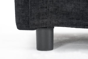 English Elm 39.4" Chenille Club Chair with Ottoman Solid Wood Frame for Living Room or Bedroom Black W3244P392667
