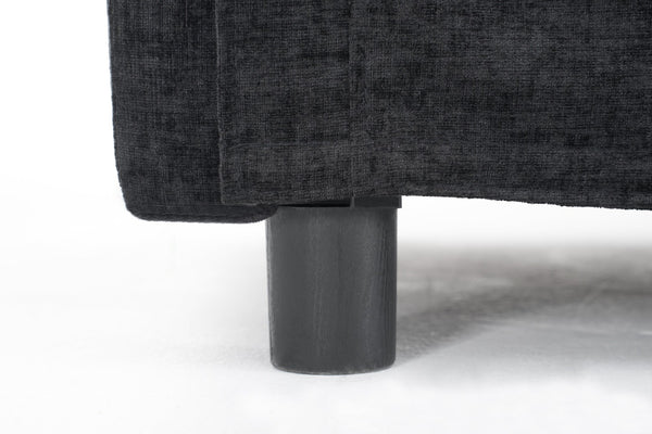English Elm 39.4" Chenille Club Chair with Ottoman Solid Wood Frame for Living Room or Bedroom Black W3244P392667