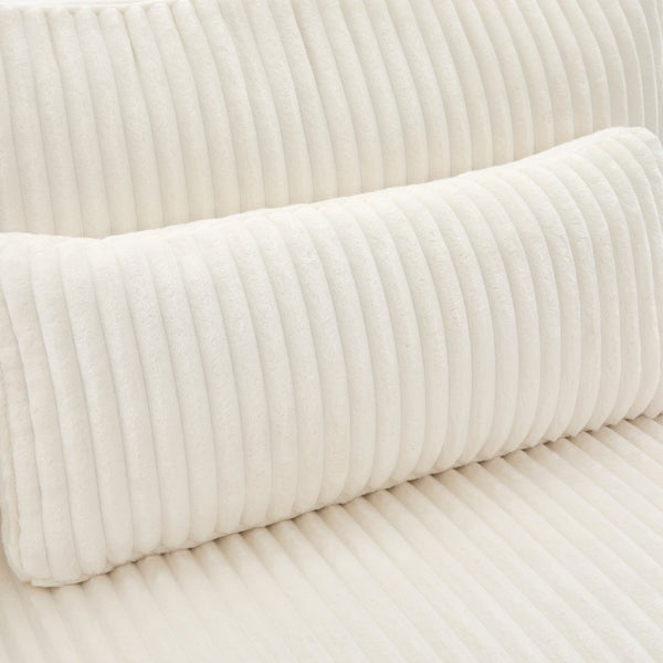 English Elm Modern Corduroy Upholstered Loveseat Sofa with Pocket Springs and Four Accent Pillows Beige N763S000040A