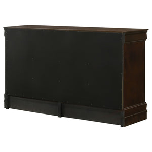 English Elm Frances Six Drawer Dresser Warm Wood Grain Finish with Nickel Bail Handles for Bedroom Cappuccino B062P447790