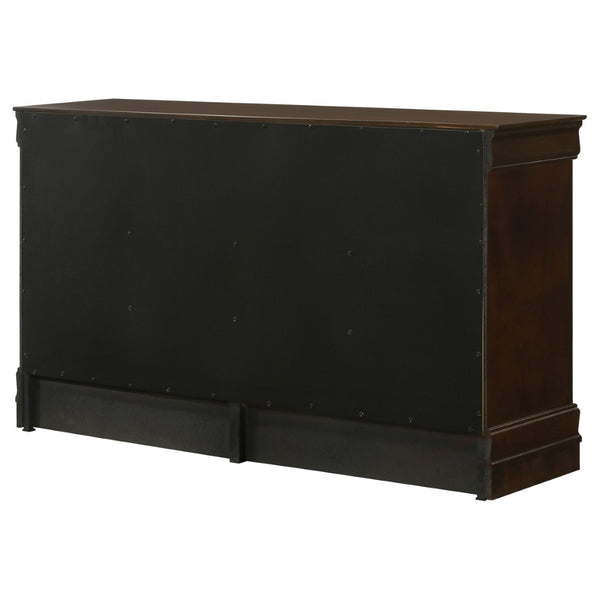 English Elm Frances Six Drawer Dresser Warm Wood Grain Finish with Nickel Bail Handles for Bedroom Cappuccino B062P447790