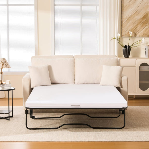 English Elm Sleeper Sofa Bed – Modern Linen Pull-Out Couch, 2-3 Seater With Memory Foam, Perfect For Small Spaces! W3696S00003-GIGA