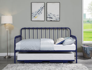 English Elm Daybed Classic Metal Frame with Lift-Up Trundle, Space-Saving Guest Solution with Casters and Foldable Legs Navy Blue 87.75 L x 25.25 W x 6 H B011P332229