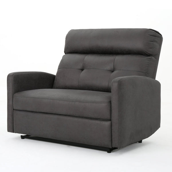 English Elm Christopher Knight Home® - Reclining Loveseat with Push-Back Recline, Plush Tufted Fabric Sofa, Compact Wall-Hugger Design Slate 61372.00MF