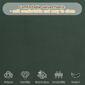 English Elm Christopher Knight Home® - Dark Green Velvet Queen Bed with Curved Headboard, 800lb Capacity, Easy Clean Luxury Design N769Q347972G