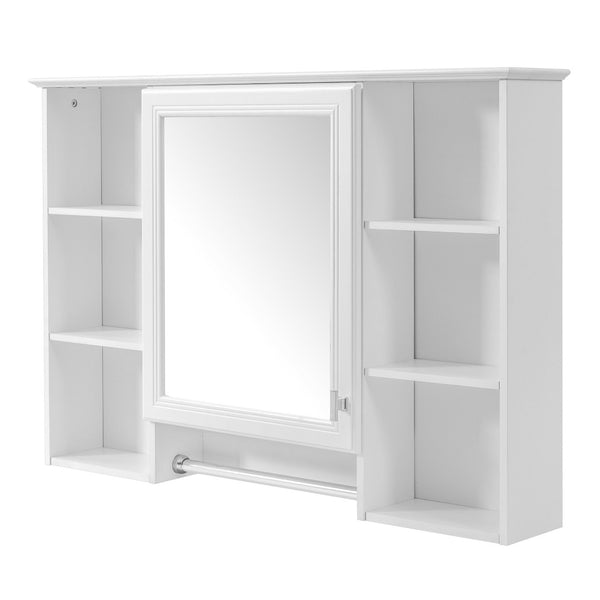 English Elm 3-in-1 Wall Mounted Bathroom Medicine Cabinet with Soft Close Mirror and Towel Bar White N710P358613K