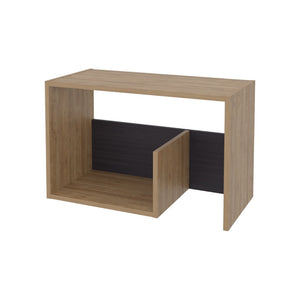 English Elm Vega Modern Side Table With Open Storage - Durable Melamine, Pine & Black Finish For Any Space B128P287510-GIGA