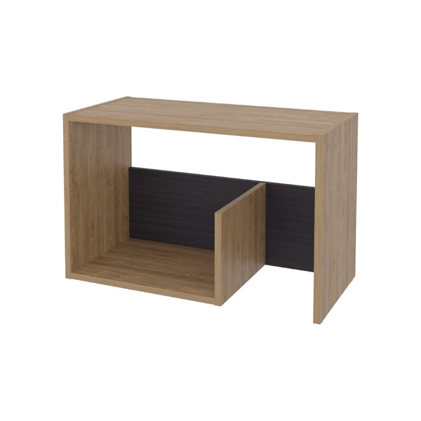 English Elm Vega Modern Side Table With Open Storage - Durable Melamine, Pine & Black Finish For Any Space B128P287510-GIGA