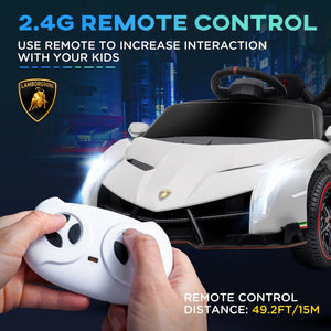 English Elm Aosom Lamborghini Veneno 12v Kids Ride on Car with Butterfly Doors and Remote W2225P217166