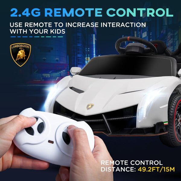 English Elm Aosom Lamborghini Veneno 12v Kids Ride on Car with Butterfly Doors and Remote W2225P217166