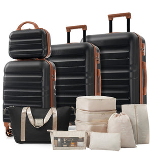 English Elm Hardshell Abs Four Piece Spinner Luggage Set with Tsa Lock and Packing Cubes N730P262653B