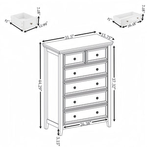 English Elm Modern 6-Drawer Dresser - Stylish Farmhouse Storage Solution With Vintage Hardware For Any Room W2275P149796