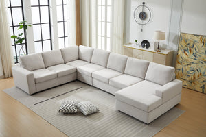 English Elm Large Modular L Shaped Sectional Sofa with Plush Cushions for Contemporary Living B2730S00054