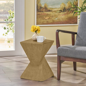 English Elm Christopher Knight Home® - TESS Modern Side Table with Sculptural Hourglass Design, Hand-Finished Accent for Indoor/Patio Spaces Light Natural N770P341402L