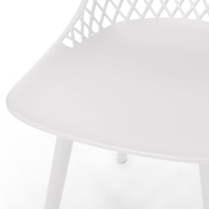 English Elm Christopher Knight Home® - LILY Outdoor Dining Chair with Weather-Resistant Polypropylene, Diamond Mesh Design for Durability White 27.5 L x 21.2 W x 20.3 H 69070.00WHI