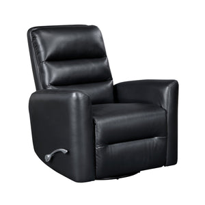 English Elm Glider Swivel Recliner Chair with Smooth Gliding Motion, Breathable Faux Leather, Luxurious Comfort and Space-Saving Design Black 34 L x 31 W x 26.5 H B011P287700