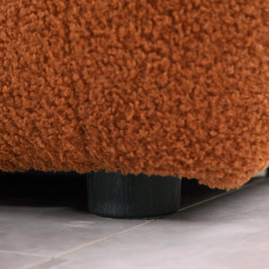 English Elm 64.98 Black Boucle Sofa Marshmallow 2-Seater Compact Modern Couch for Apartments Cozy Curves Durable Craftsmanship W1099S00130