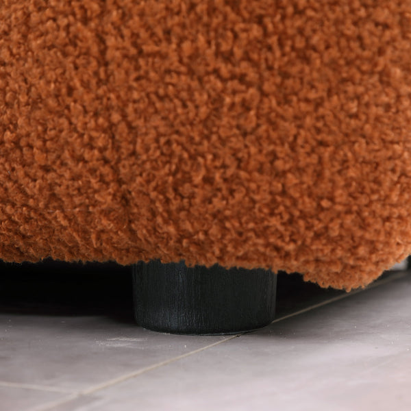 English Elm 64.98 Black Boucle Sofa Marshmallow 2-Seater Compact Modern Couch for Apartments Cozy Curves Durable Craftsmanship W1099S00130