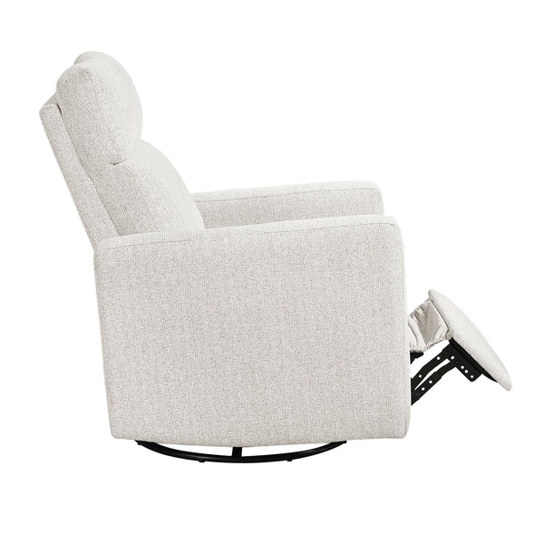 English Elm Contemporary Olathe Swivel Gliding Recliner Chair in Quartz Chenille with Smooth 360° Motion Comfort Off White 31 L x 30.5 W x 26 H B011P396183
