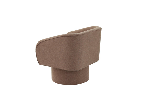 English Elm Classic Swivel Accent Chair with Linen-Like Upholstery, Modern Curved Design, Cozy Cushioning for Living Room Light Coffee 29 L x 20 W x 31 H B011P281855