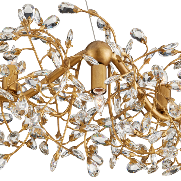 Crystal Bud Grande Ring Chandelier - Stunning 57.5" Brass & Crystal Fixture for Luxurious Spaces