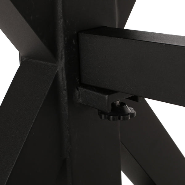 English Elm Christopher Knight Home® - Outdoor Aluminum Dining Table Antique Matte Black, 74.25" x 34.75" Rustic X-Leg Centerpiece for Patio Durability 68183.00BLK