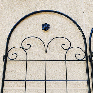 English Elm 4 Pack Tall Galvanized Steel Garden Trellises Powder Coated Black for Climbing Vines W158681065