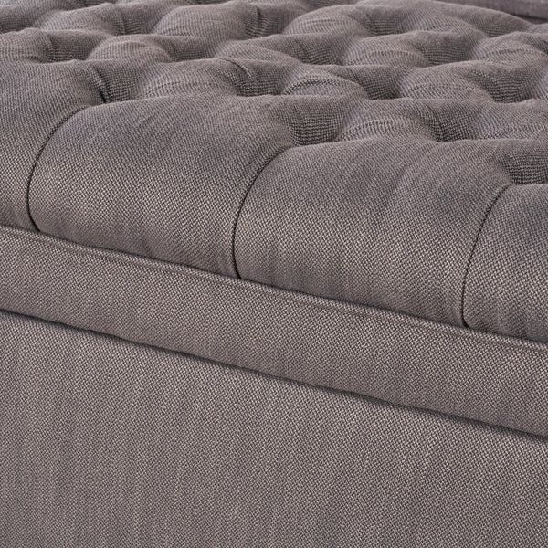 English Elm Christopher Knight Home® - Juliana Storage Ottoman – Versatile Gray Fabric Seating & Organizer For Modern Living Spaces 57741.00GAY