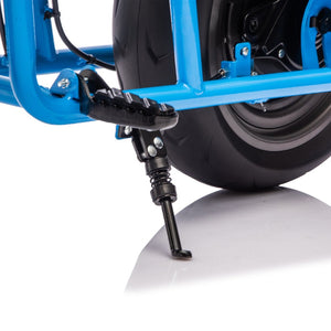 English Elm 24v300w Kids Electric Muscle Motorcycle with Dual Suspension Wide Eva Tires and Twist Throttle Blue W1578P382506