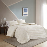 Urban Habitat Mercer Modern/Contemporary 3 Piece Cotton Chenille Duvet Cover Set UH12-2320 Ivory