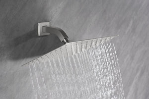 English Elm High Pressure Square Rain Shower Head Stainless Steel Spa Grade Full Body Coverage Brushed Nickel W127264835