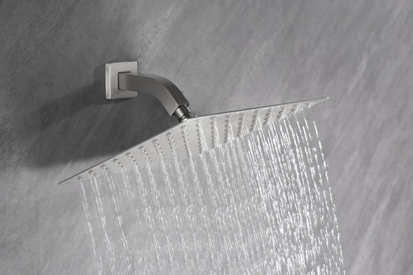 English Elm High Pressure Square Rain Shower Head Stainless Steel Spa Grade Full Body Coverage Brushed Nickel W127264835