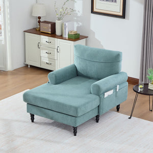 English Elm Modern Chenille Recliner Chaise Lounge Sofa Chair with High-Resilience Foam, Wide Seat, 550lb Capacity Mint Green W395P371334