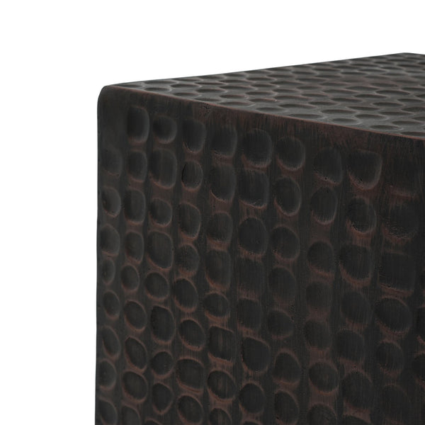 English Elm Christopher Knight Home® - Outdoor Side Table Antique Copper MGO Cube — Fluted Lightweight Concrete Patio End Table, 15" x 15" x 17" N770P200252C