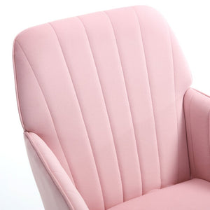 English Elm Ty Velvet Swivel Chair – Ergonomic Office Seating With Plush Memory Foam, Stylish Baby-Pink Design W2311P295812-GIGA
