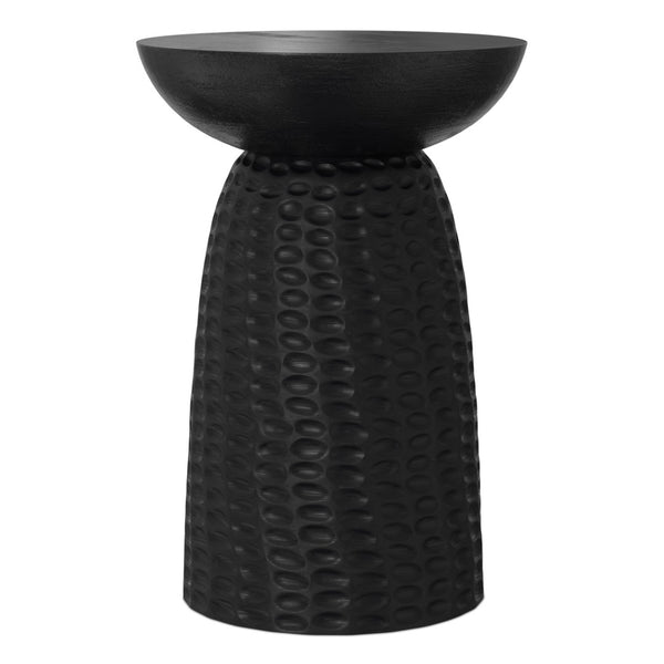 English Elm Boyd Hand-carved Solid Mango Wood Accent Table with White Finish for Modern Living Black B136P414667