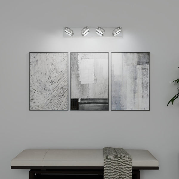 English Elm Led Vanity Light Bar 28in Polished Chrome Dimmable Fixture for Bathroom Mirror W1340P328787
