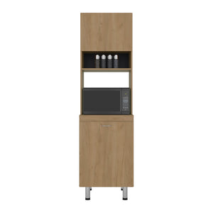 English Elm Soham Tall Kitchen Pantry Cabinet with Chrome Legs Warm Beige Minimalist Storage B092P474468