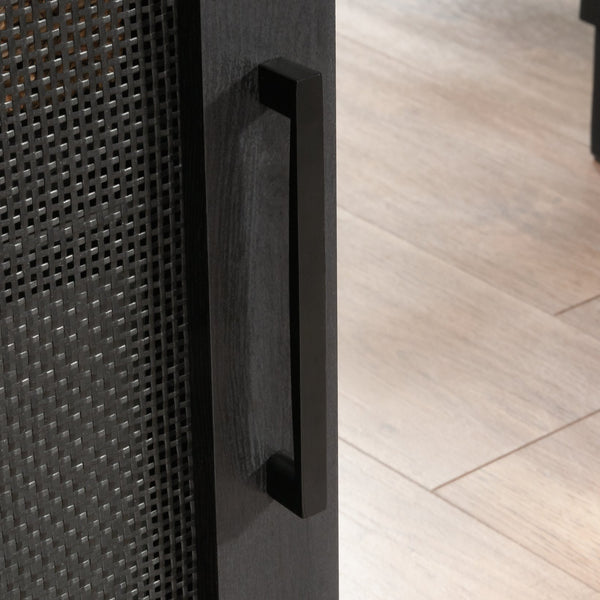 English Elm Desk, Sleek Black Engineered Wood Workspace With Ample Surface, Cable Management & Easy Assembly B356P402681