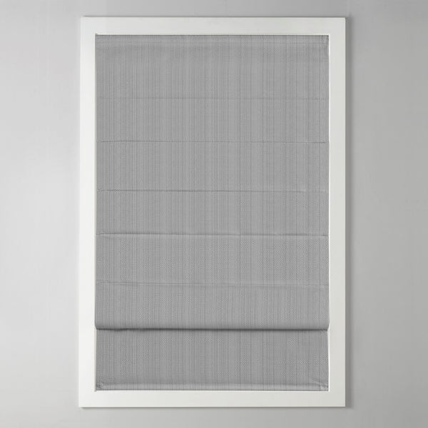 English Elm Basketweave Room Darkening Cordless Roman Shade with Thermal Foam Backing for Energy Efficient Privacy Grey 10.5 L x 5.42 W x 7.5 H B035129703