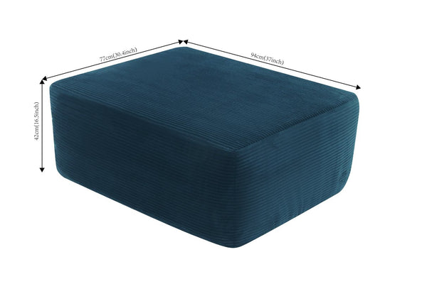 English Elm 373-001/Ottoman//Black/Corduroy - Stylish Modular Footrest For Small Spaces, No Assembly Needed! W3975P391674