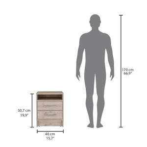 English Elm Eter Compact Nightstand with Two Smooth-Glide Drawers and Top Shelf for Smart Space Saving_x0008_ Gray 22.8 L x 18.9 W x 7.5 H B07091862