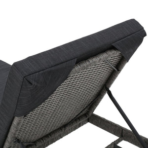 English Elm Puerta Outdoor Chaise Lounge Handwoven Rattan Iron Frame Poolside Patio Relaxation N775P247421K