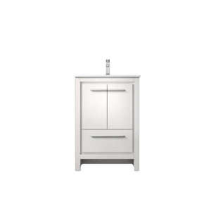 English Elm White Bath Vanity With Quartz Top & Chrome Faucet Set - Stylish Storage For Your Modern Bathroom B2731P259270-GIGA
