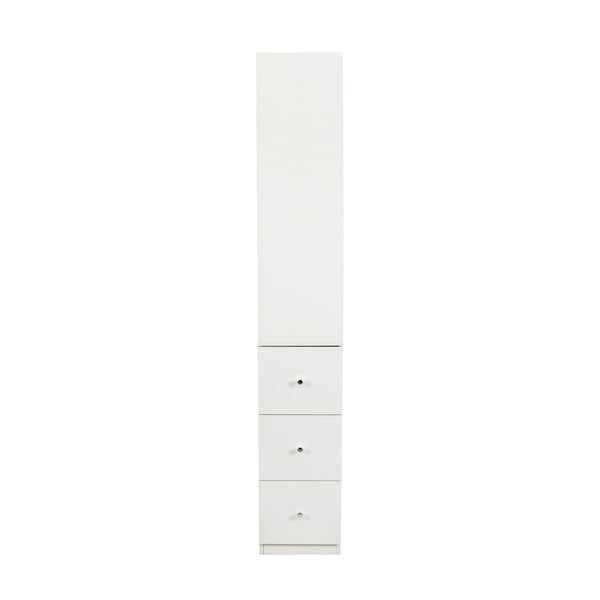 English Elm 70.87" H Modern Wooden Tall Storage Cabinet - 4-Tier Display Shelf & 3 Drawers For Stylish Organization W331P281205
