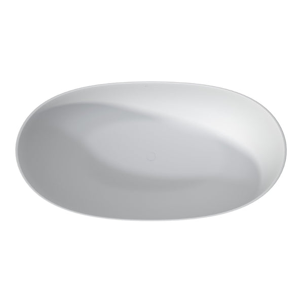 English Elm 65" Freestanding Solid Surface Soaking Tub Matte White Spa Style Bathroom W2704P204066